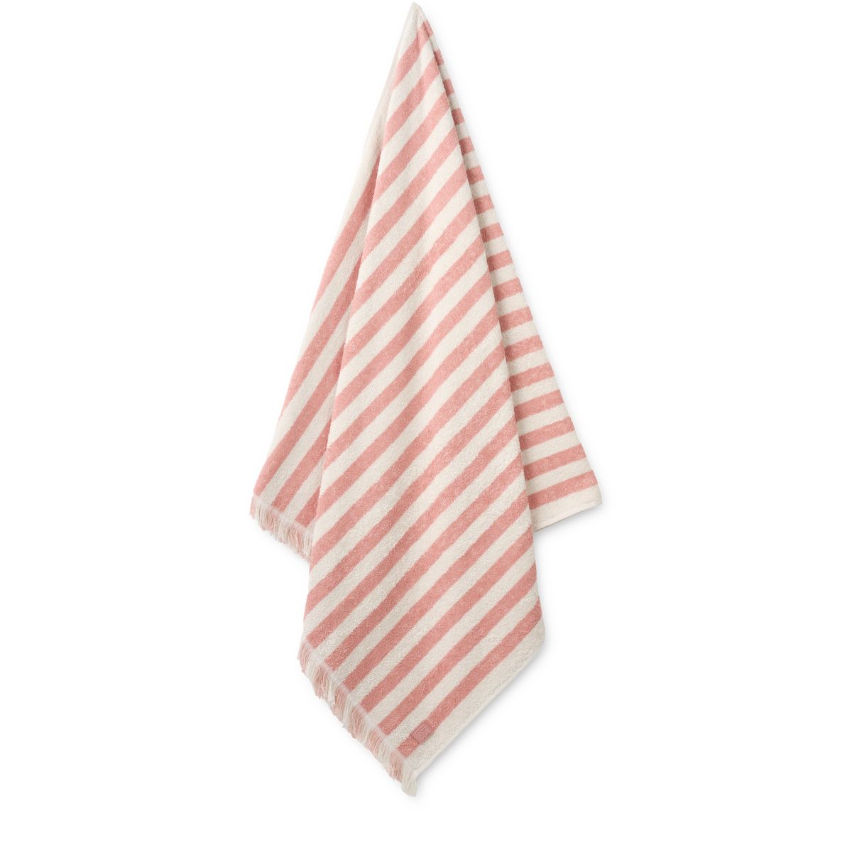 SUMMER Badehåndklæde - Coral blush / creme de la creme stripe