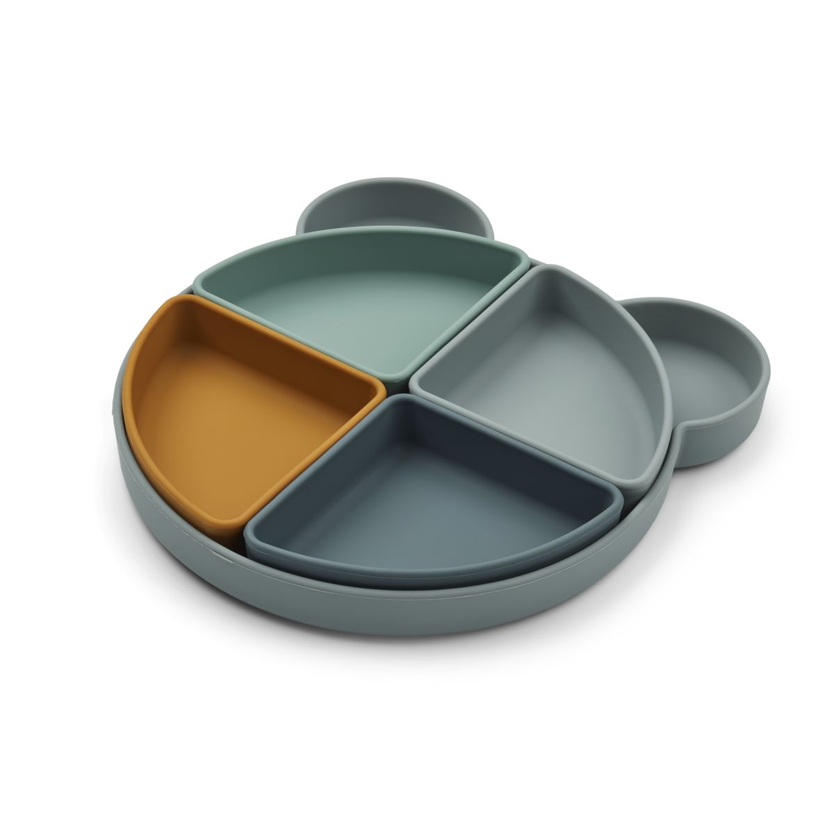 LIEWOOD Arne ruminddelt tallerken - Mr bear blue fog multi mix - Tallerken