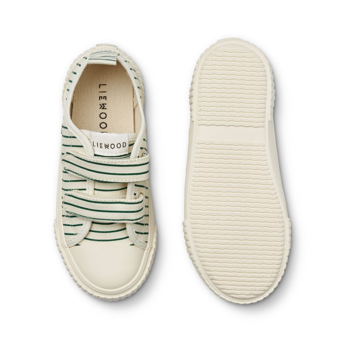 LIEWOOD Kim kanvassko - Stripe Garden green / Creme de la creme - Sneakers