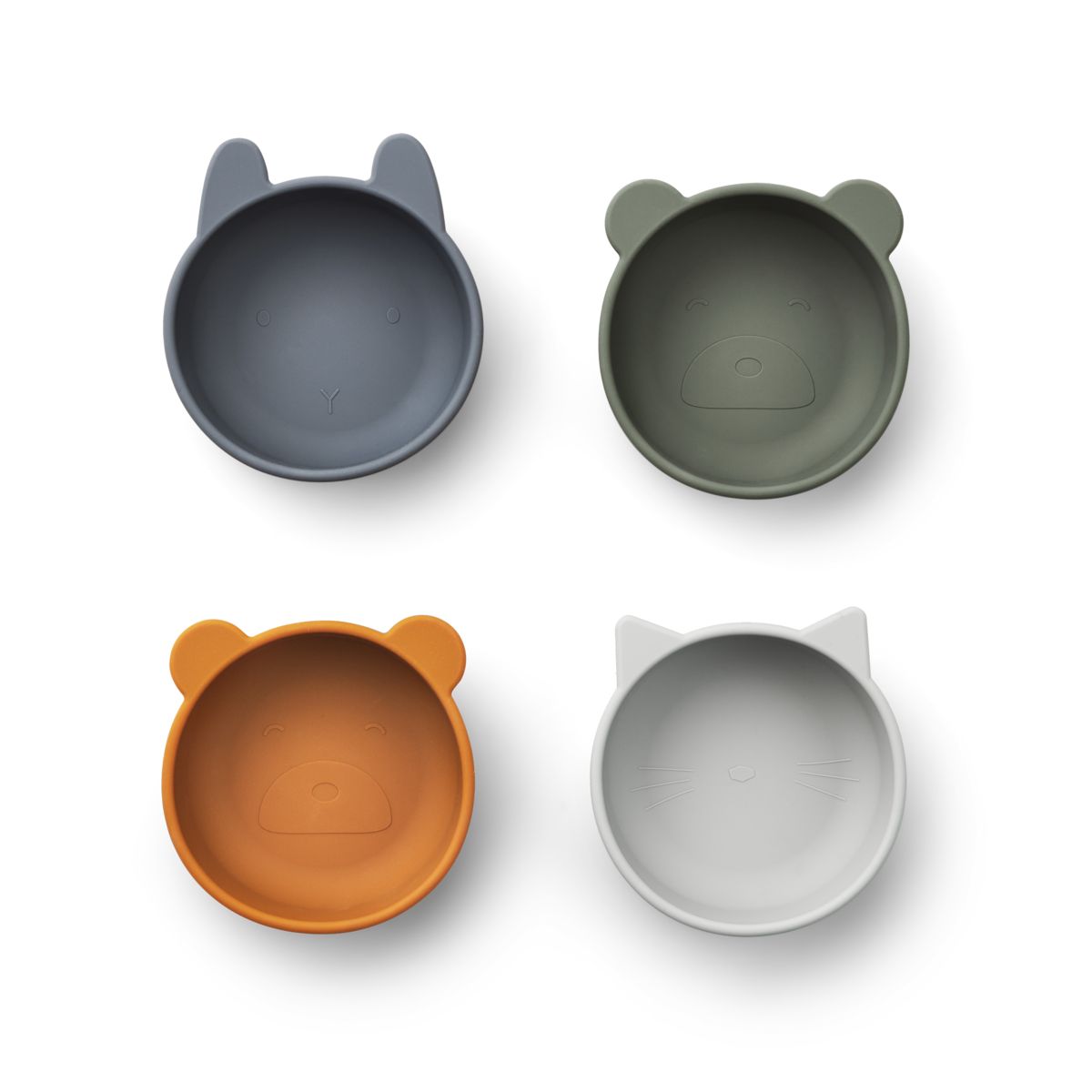 LIEWOOD Iggy skåle i silikone 4-pak - Blue mix - Skål