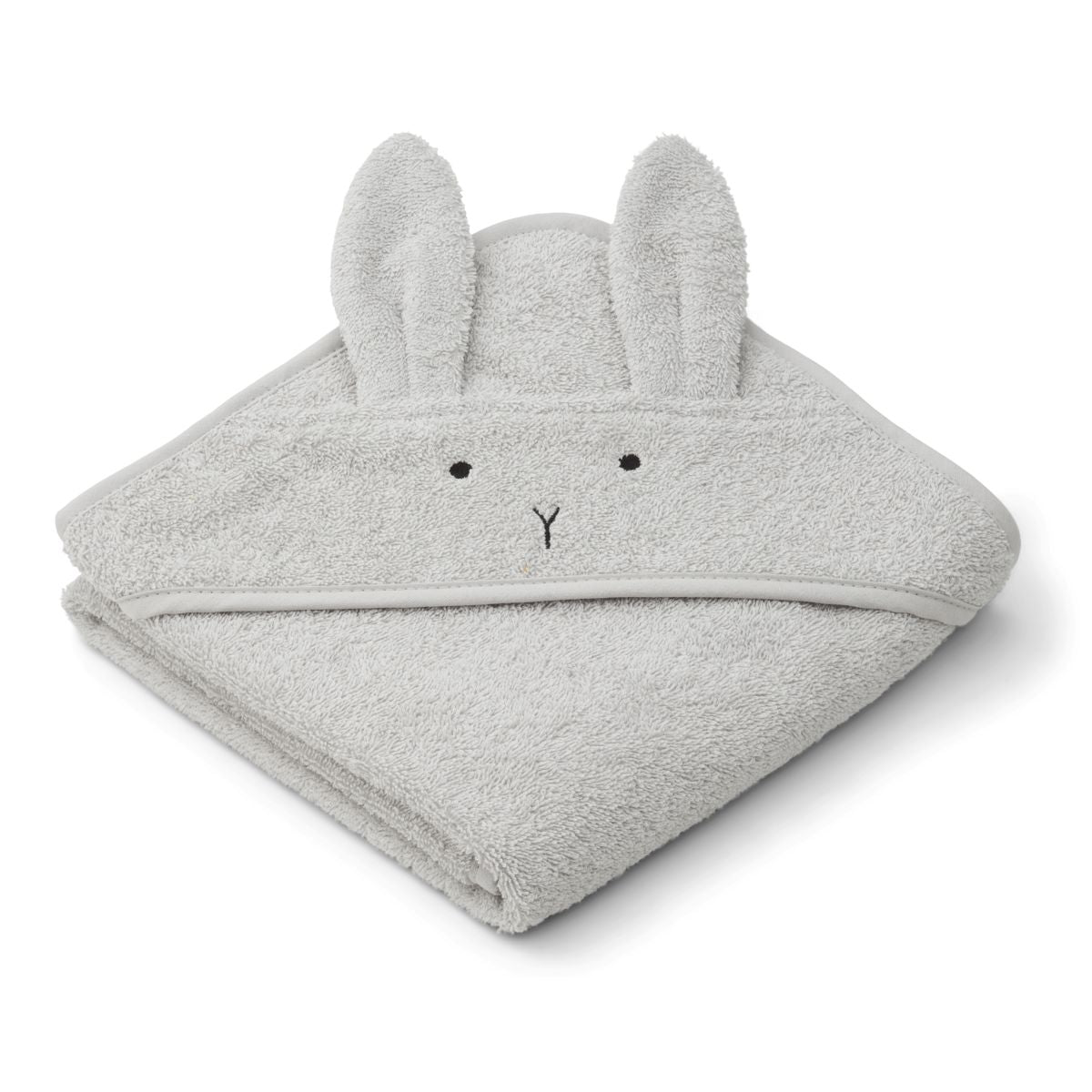 LIEWOOD Albert babyhåndklæde med hætte - Rabbit dumbo grey - Håndklæder / Vaskeklude
