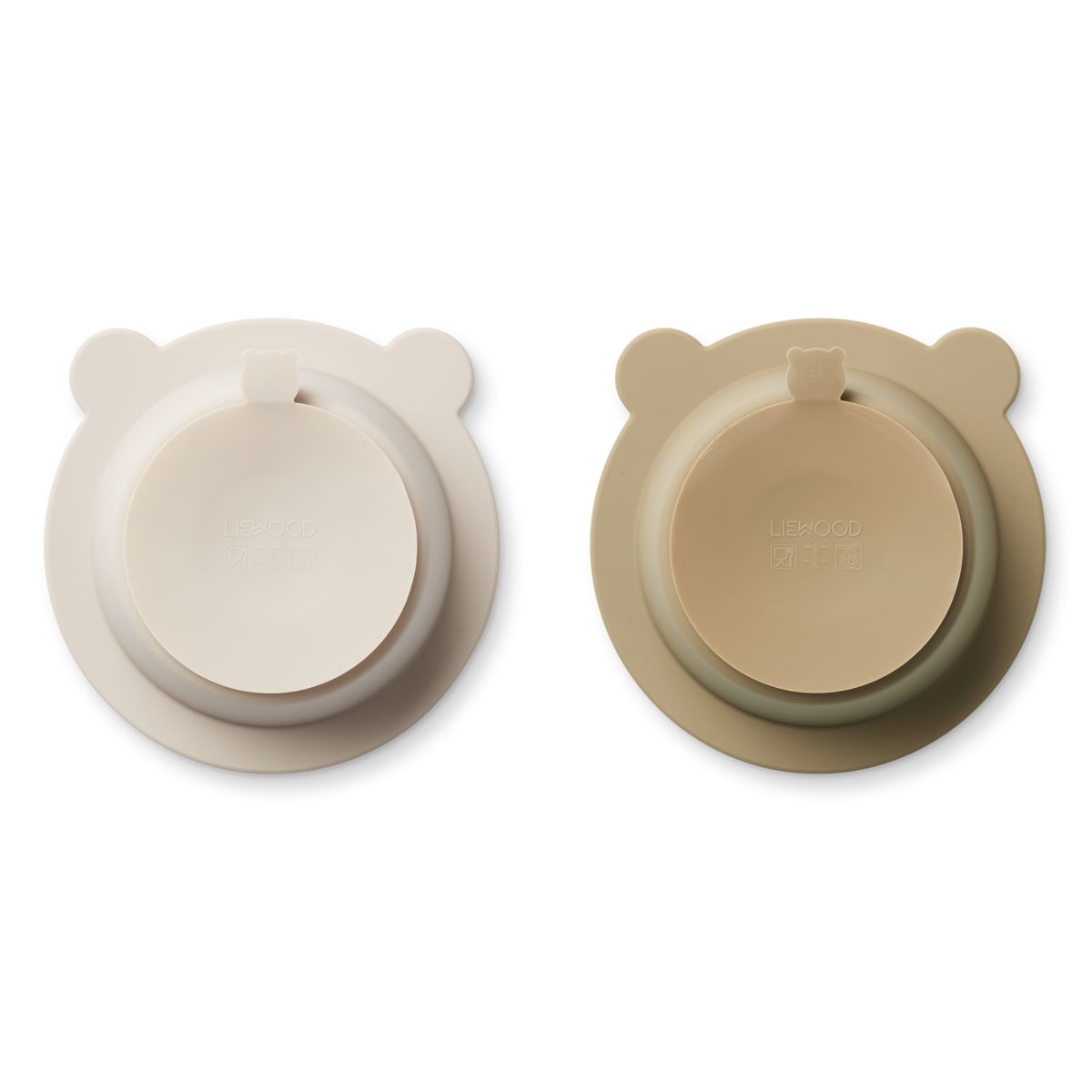 LIEWOOD Peony Skridsikker Skål 2 stk - Sandy / Oat - Skål