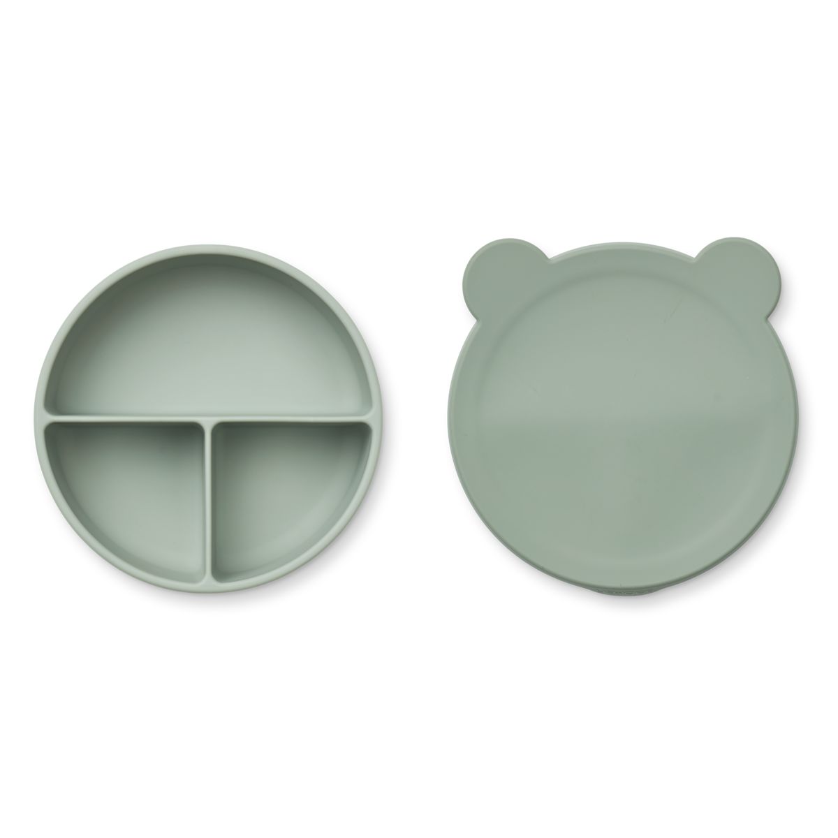 LIEWOOD Rosie ruminddelt skål med låg - Mr. bear/faune green/dove blue mix - Skål