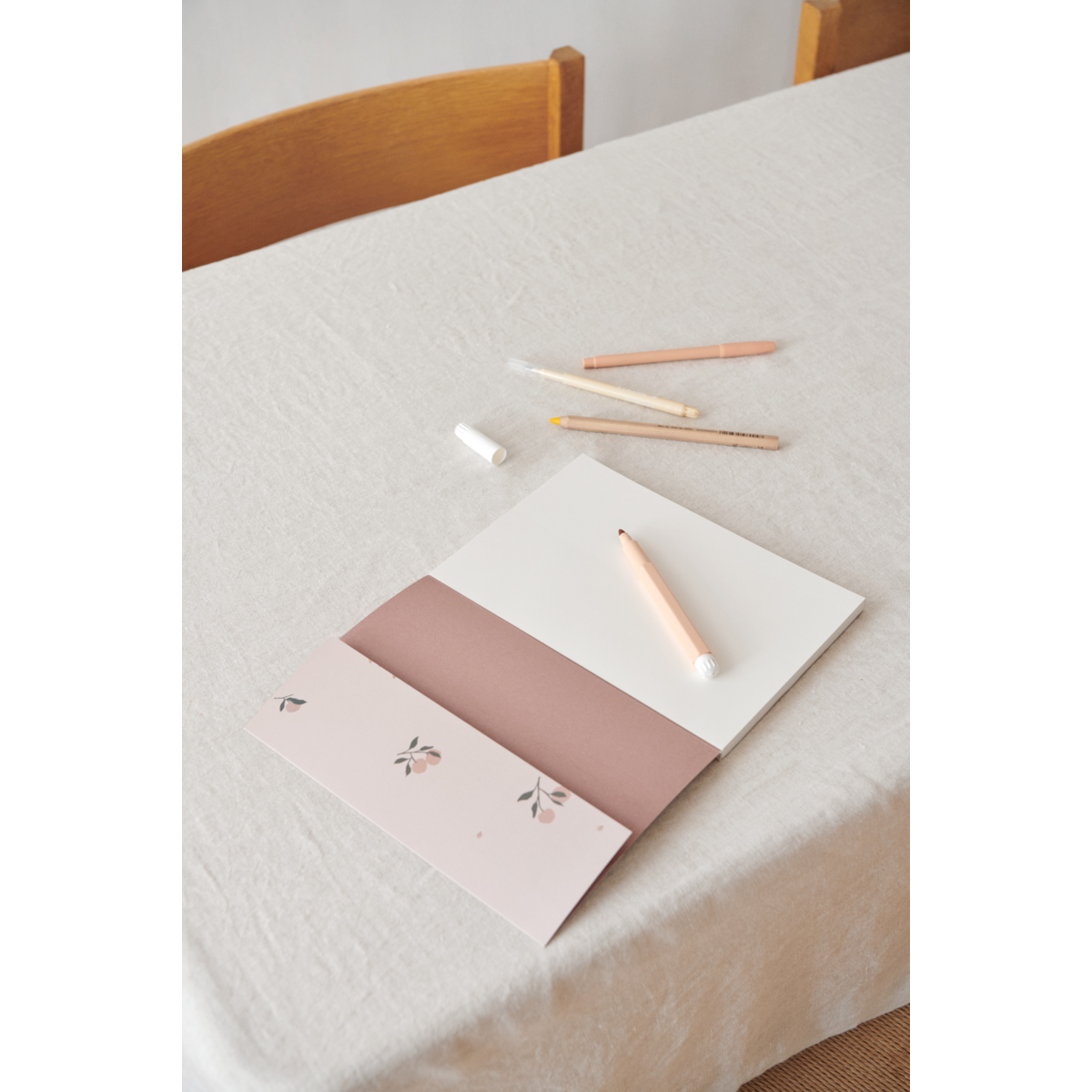 Jae notesbog medium - Peach / Sea shell