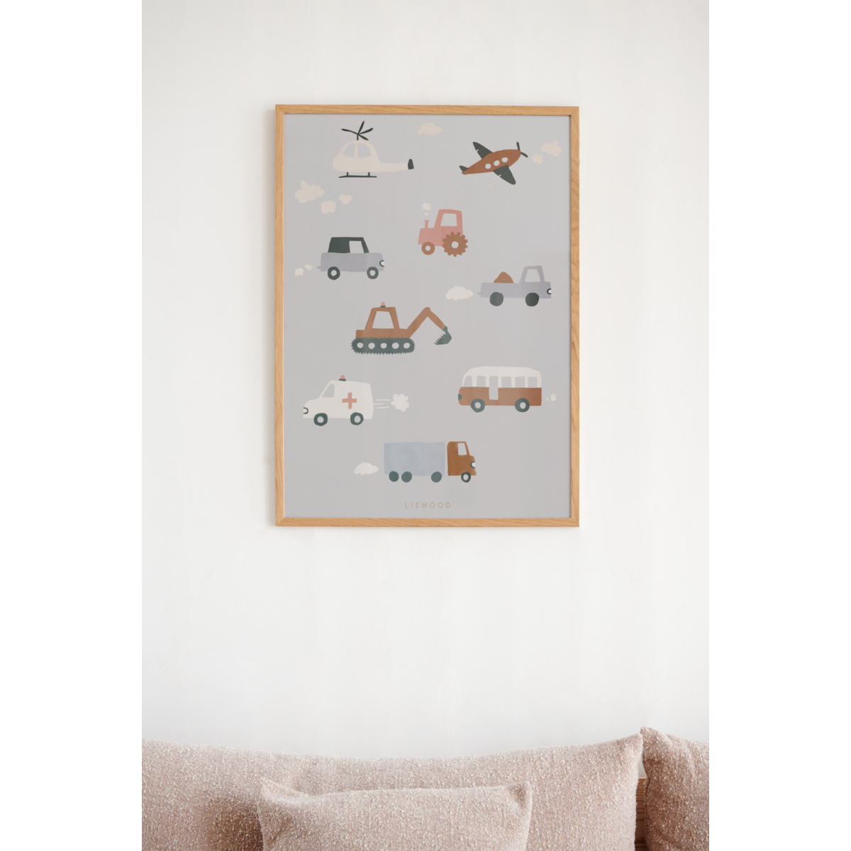 LIEWOOD Beverly plakat - Vehicles / Dove blue - Plakat