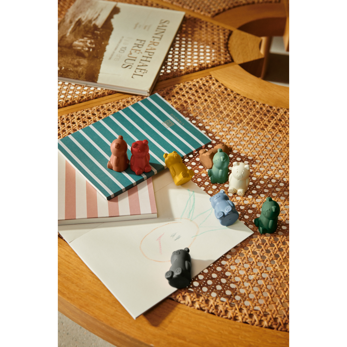 LIEWOOD Sidney notesbøger - Sea creature / Stripe mix - Notesbog