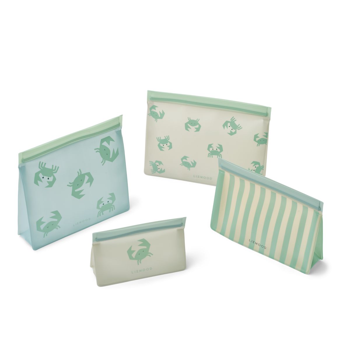 LIEWOOD Keith Genanvendelige Madposer 4 stk - Crab / Sandy - SNACK BAG