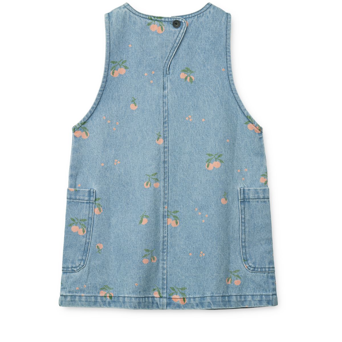 LIEWOOD Angelica Mønstret Denimkjole - Peach / Light Blue Denim - Kjole