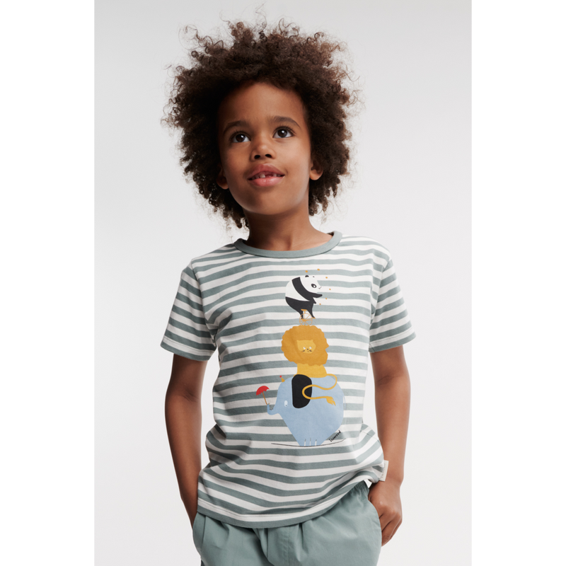 LIEWOOD Apia T-Shirt Med Print - Circus / Stripe peppermint / Creme de la creme - T-shirt