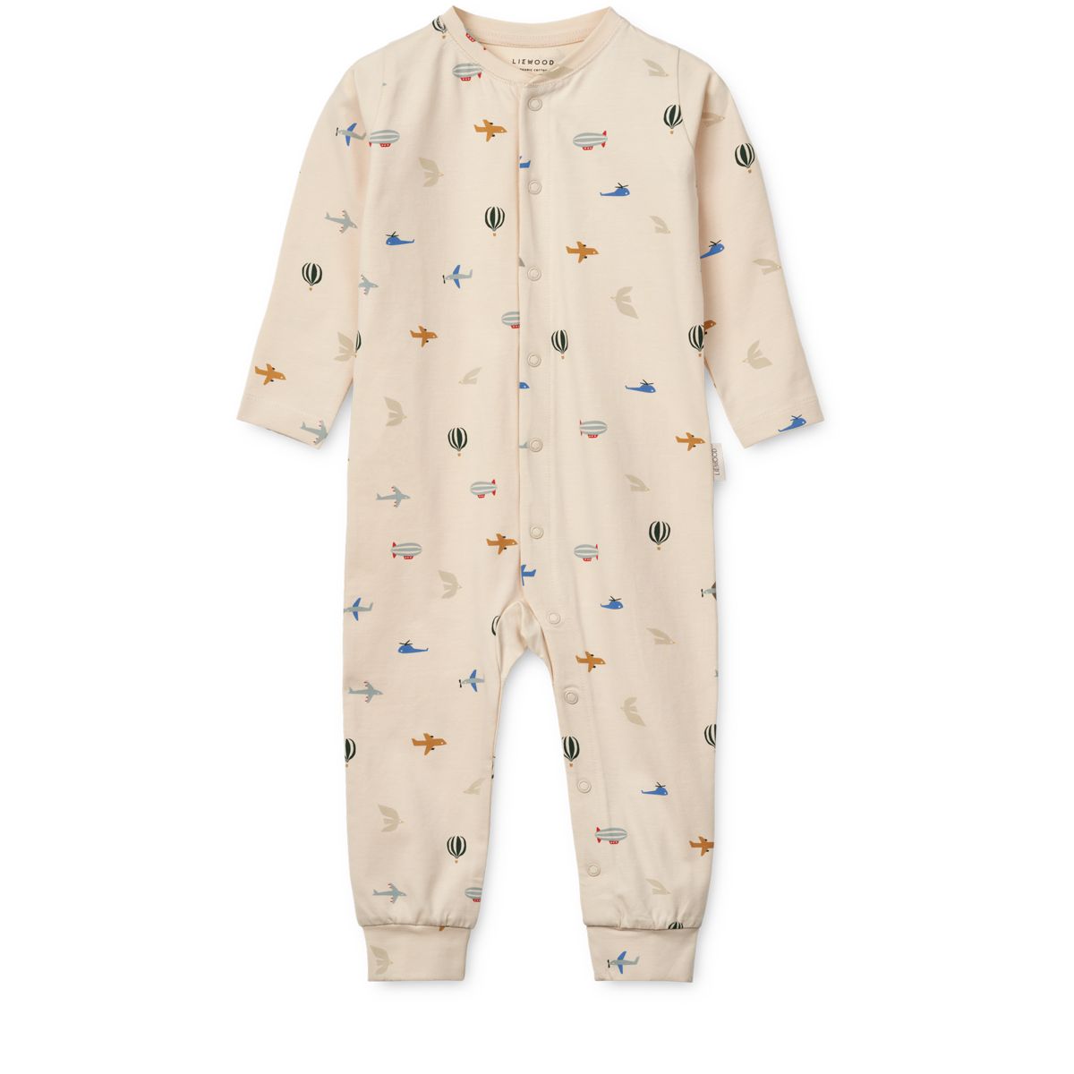 LIEWOOD Birk Mønstret Pyjamasdragt - Aviator / Ecru - Pyjamas Jumpsuits