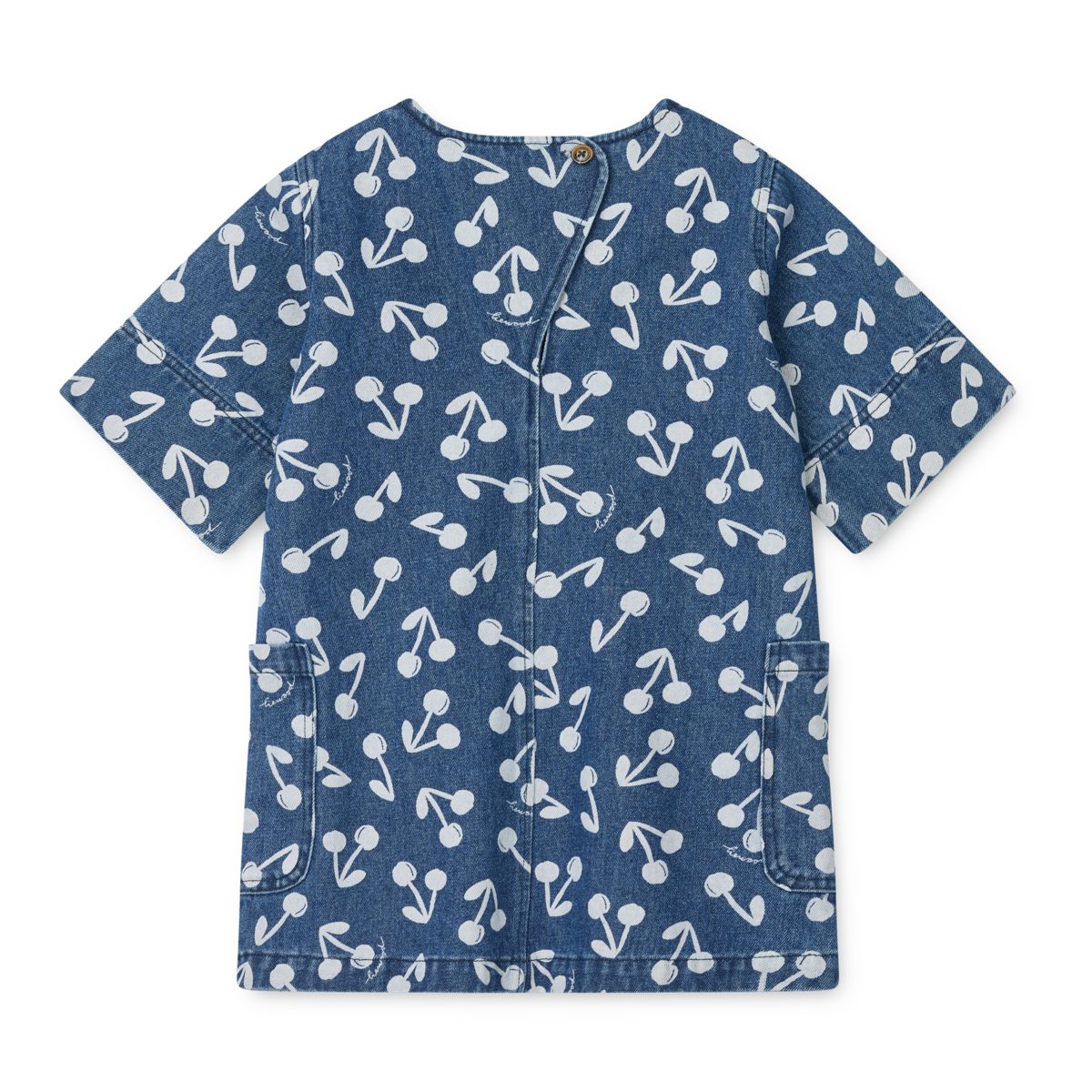 LIEWOOD ANGELICA Mønstret Denimkjole - Cherry blossom / Medium blue denim - Kjole