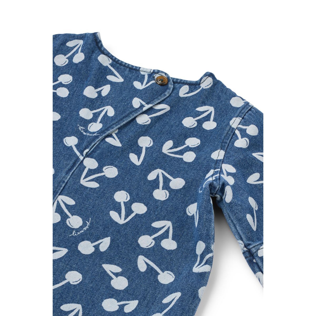 LIEWOOD ANGELICA Mønstret Denimkjole - Cherry blossom / Medium blue denim - Kjole