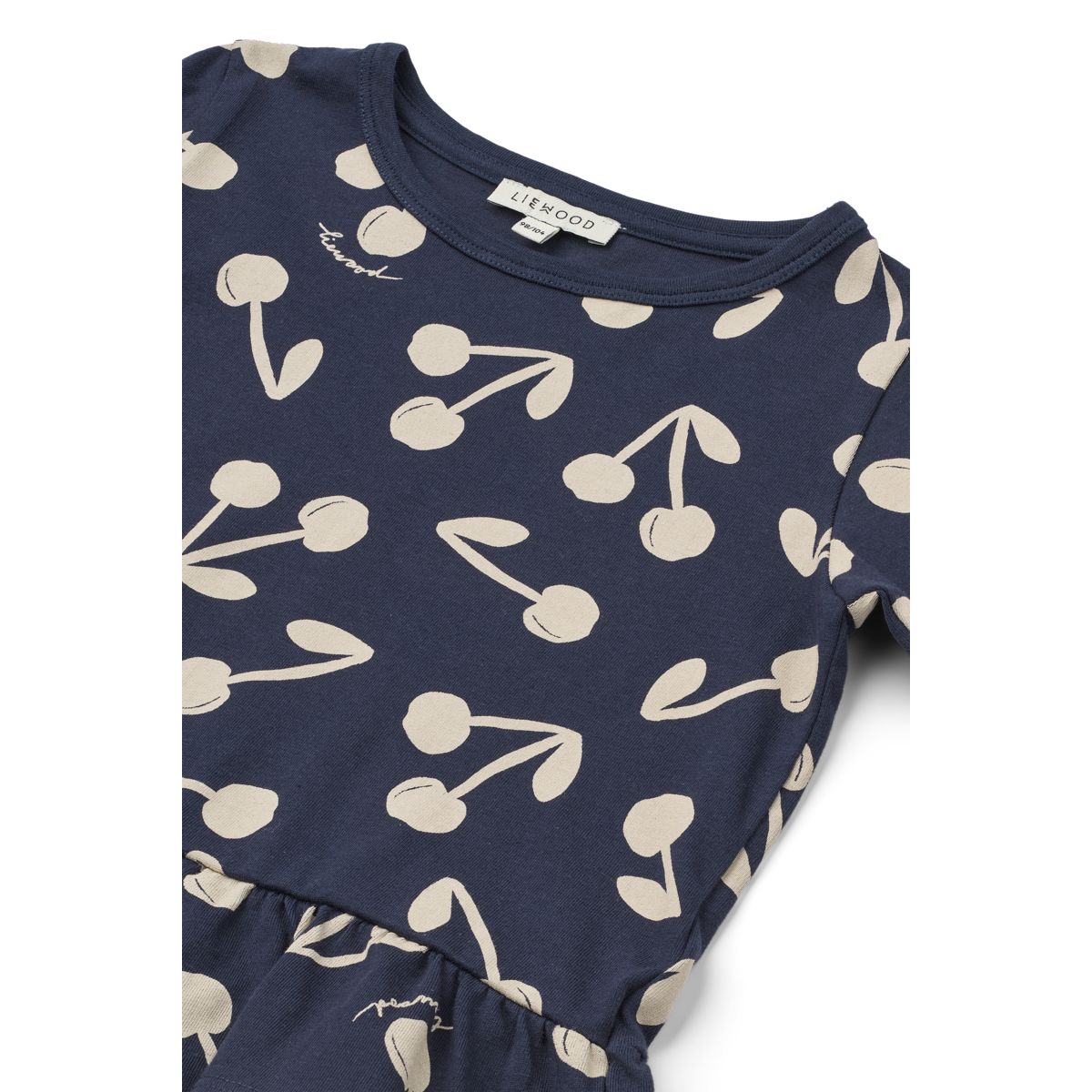 LIEWOOD Margit Langærmet Peplum Top - Cherry blossom / Classic navy - T-shirt