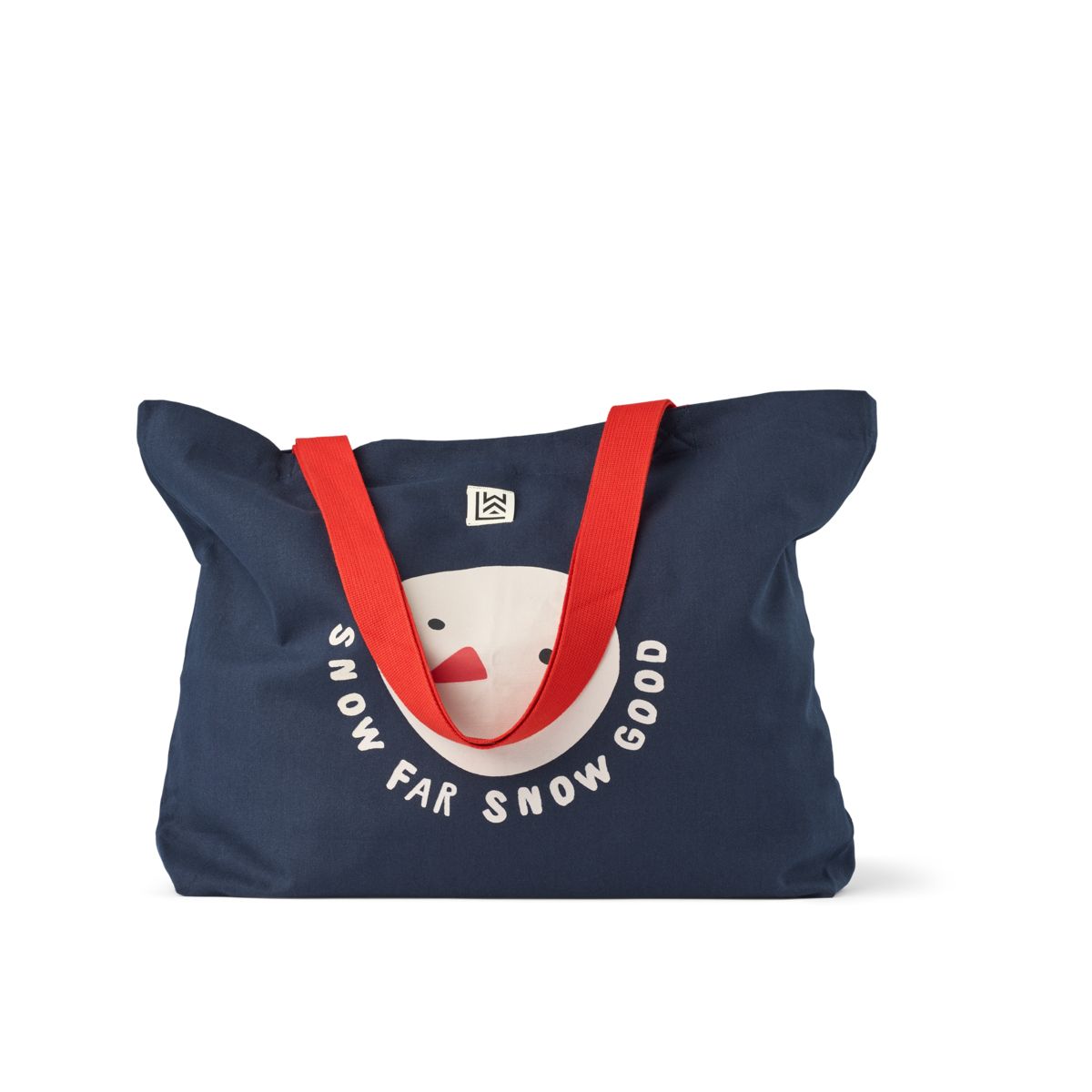 LIEWOOD Stor mulepose - Snow far snow good / Classic navy - Stofnet