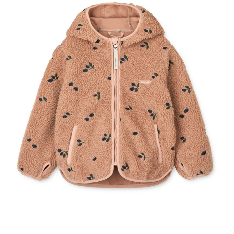 LIEWOOD Mara Fleecejakke - Berry / Pale tuscany / Embroidery - Jakker