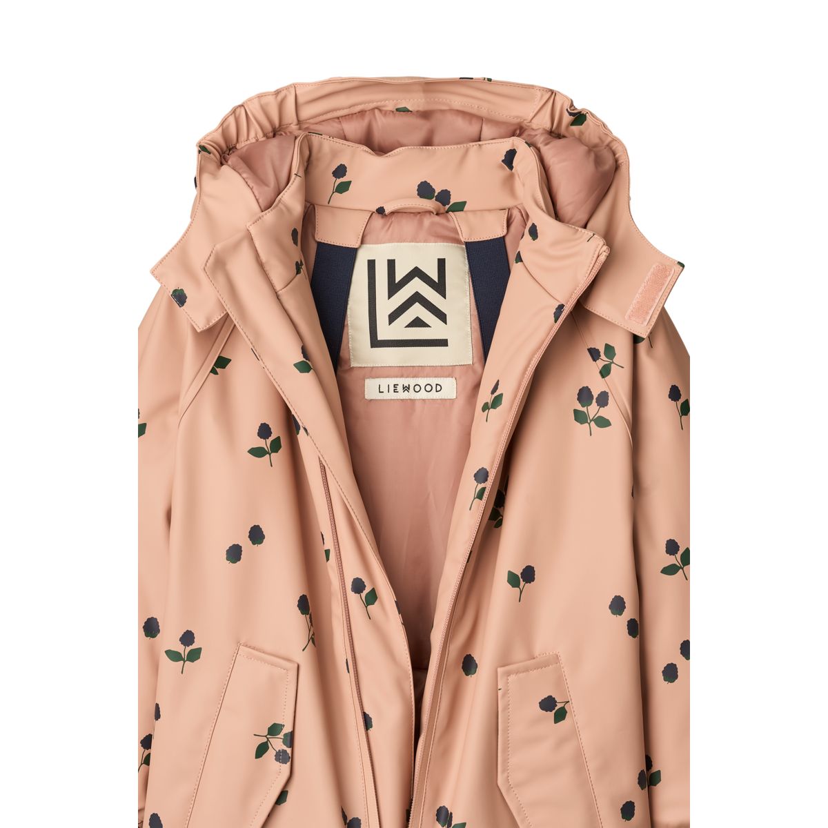 LIEWOOD MADDY PU-regndragt - Berry / Pale tuscany / Embroidery - SUIT