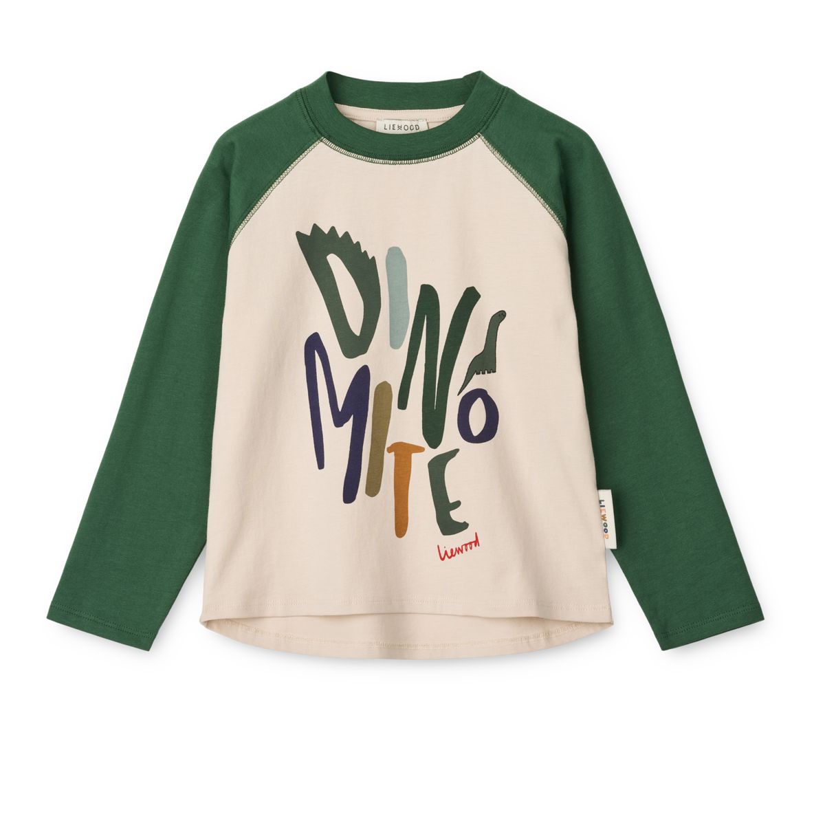 LIEWOOD ELLINGTON Langærmet T-shirt - Dinomite / Garden green / Sandy - T-shirt