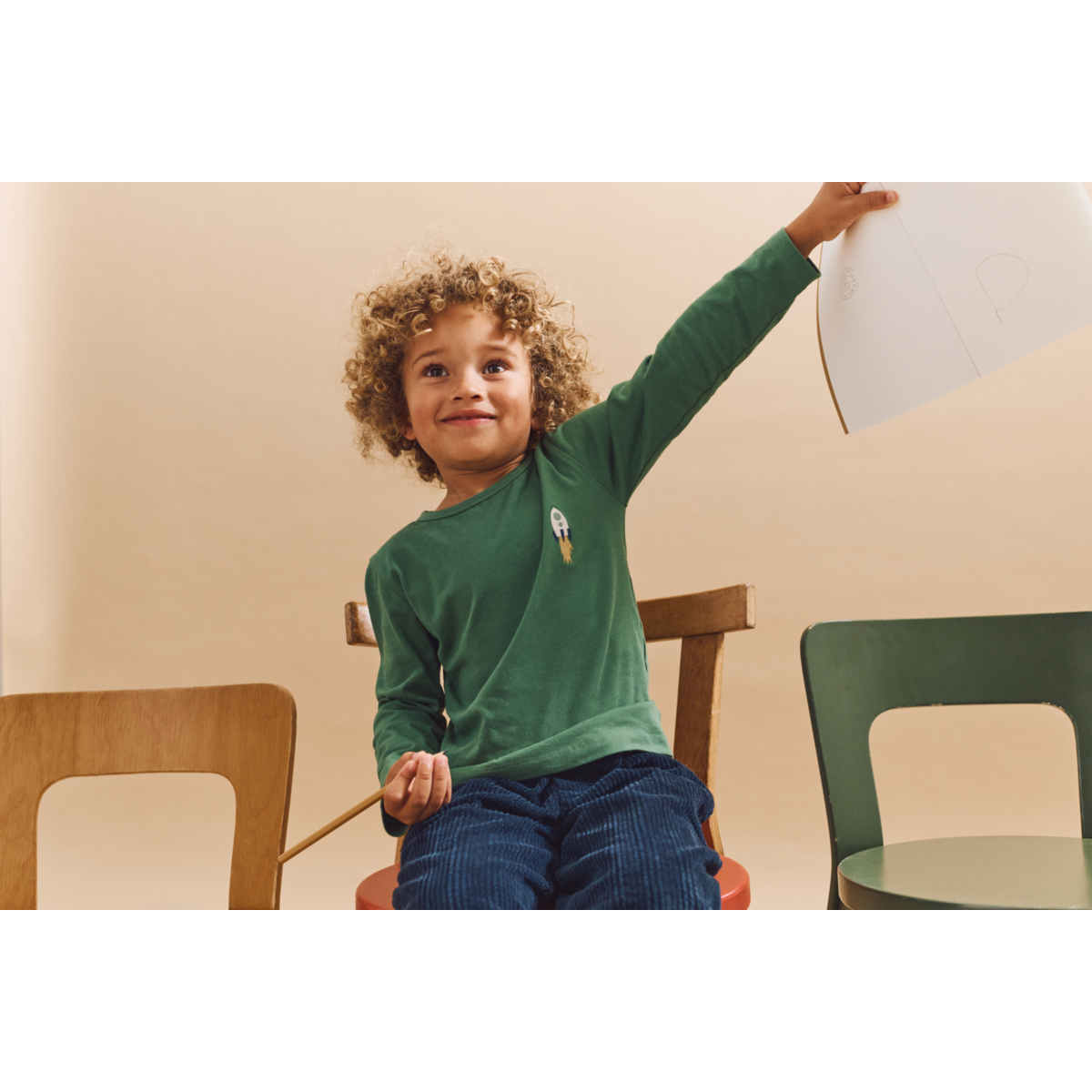 LIEWOOD APIA Langærmet T-shirt - Love my planet / Dusty ivy multi mix - T-shirt