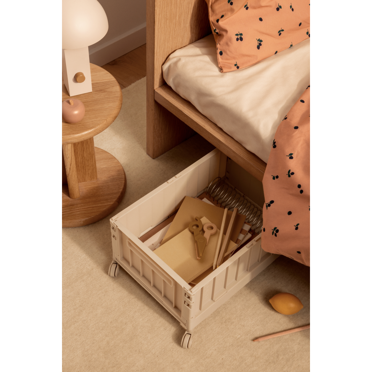 LIEWOOD WESTON Mellem Opbevaringsboks Med Hjul - Sandy - Opbevaringskasser