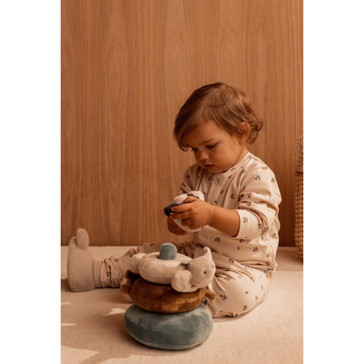 LIEWOOD BIRK Mønstret Natdragt - Peach mini / Sea shell - Pyjamas Jumpsuits