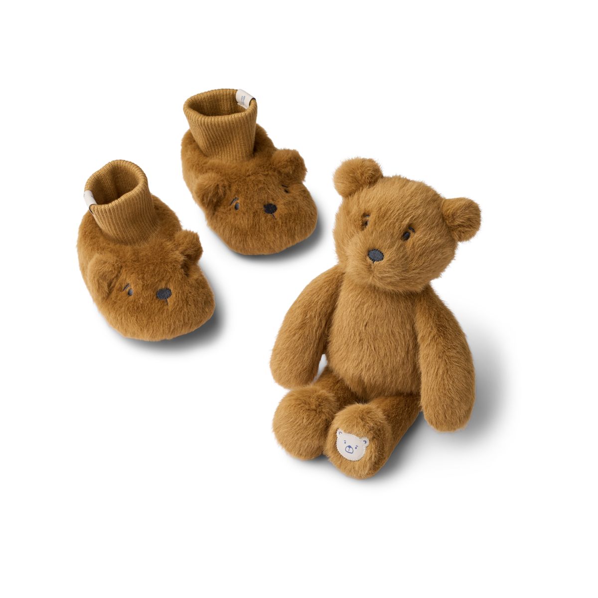 LIEWOOD BASIM Babygavesæt i Plys - Golden caramel - Pile & Fleece