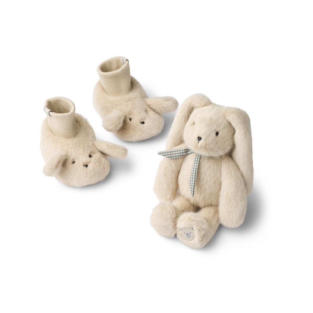 LIEWOOD BASIM Babygavesæt i Plys - Mist - Pile & Fleece