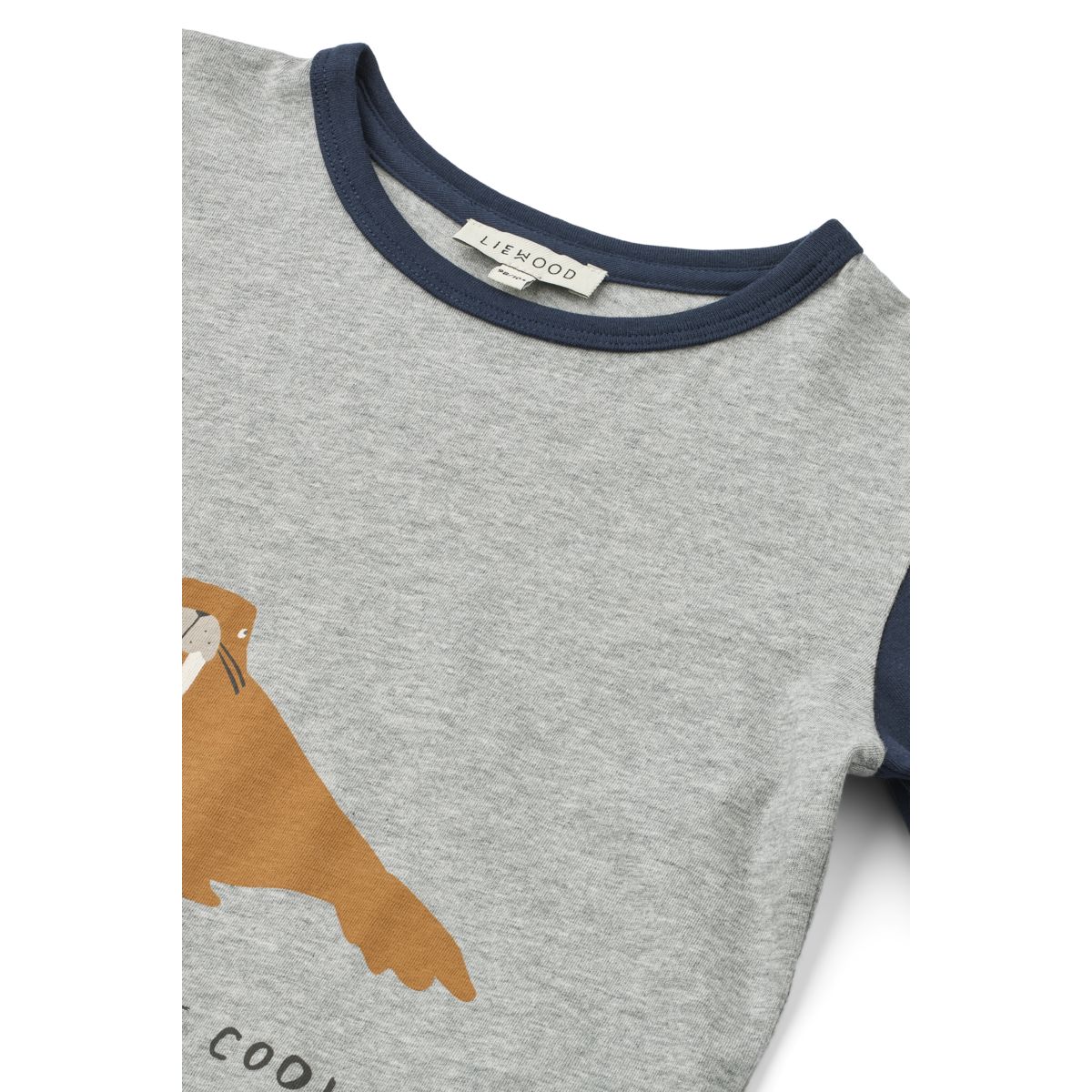 LIEWOOD APIA Langærmet T-shirt - Walrus / Grey melange / Classic navy - T-shirt