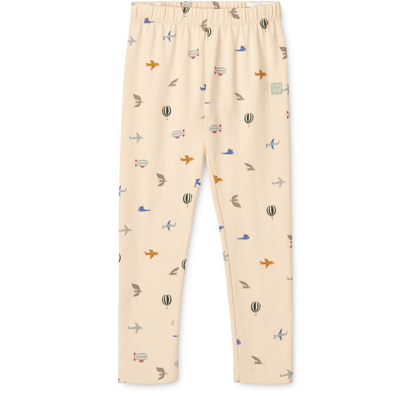 LIEWOOD Marie Mønstrede Leggings - Aviator / Ecru - Leggings