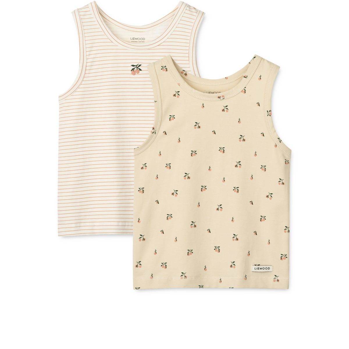 LIEWOOD FARIS Tank Top 2 stk - Mini peach sea shell / stripe mix - Tank top