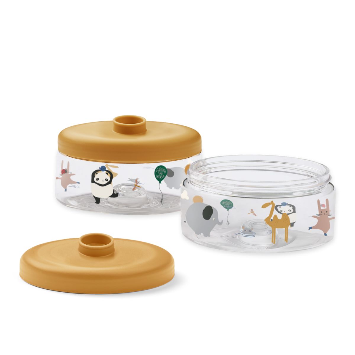 LIEWOOD DOMINIQUE boks til babymad 500 ml - Around the world / Sandy - Snackboks