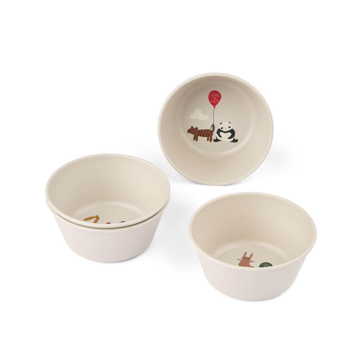 Liewood Cees Bowl 4-Pack - Around the world / Sandy - BOWL