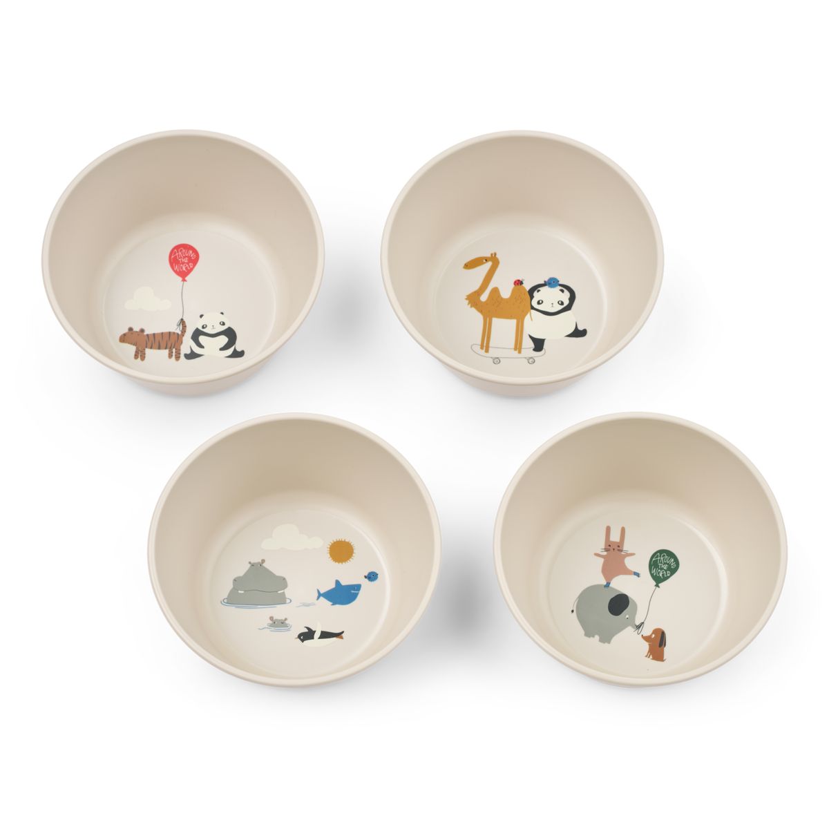 Liewood Cees Bowl 4-Pack - Around the world / Sandy - BOWL