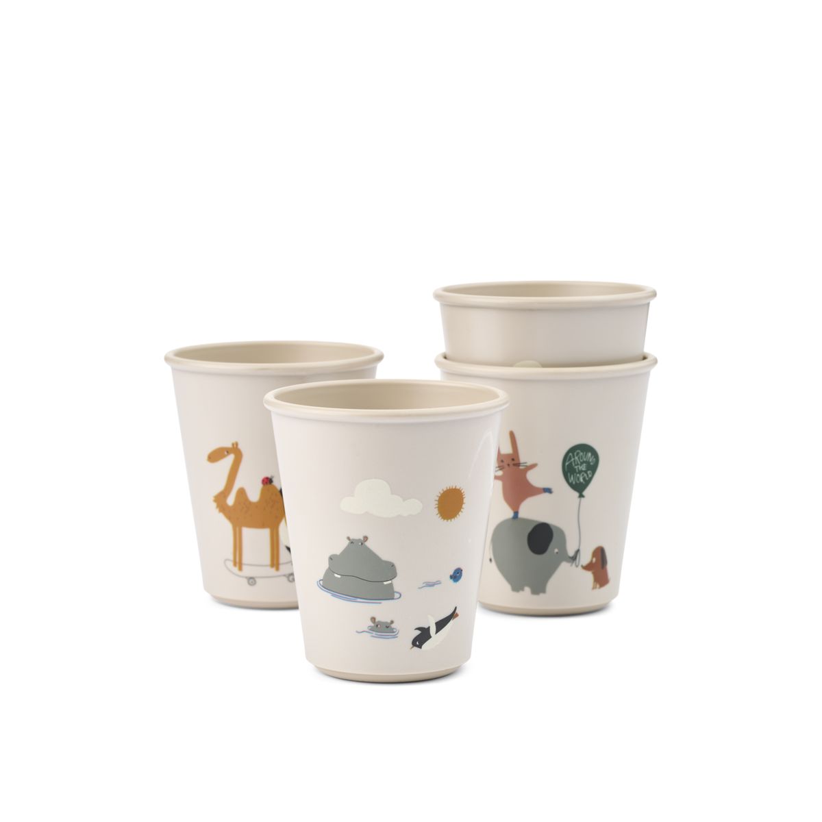 Liewood Lana Cup 4-Pack - Around the world / Sandy - CUP
