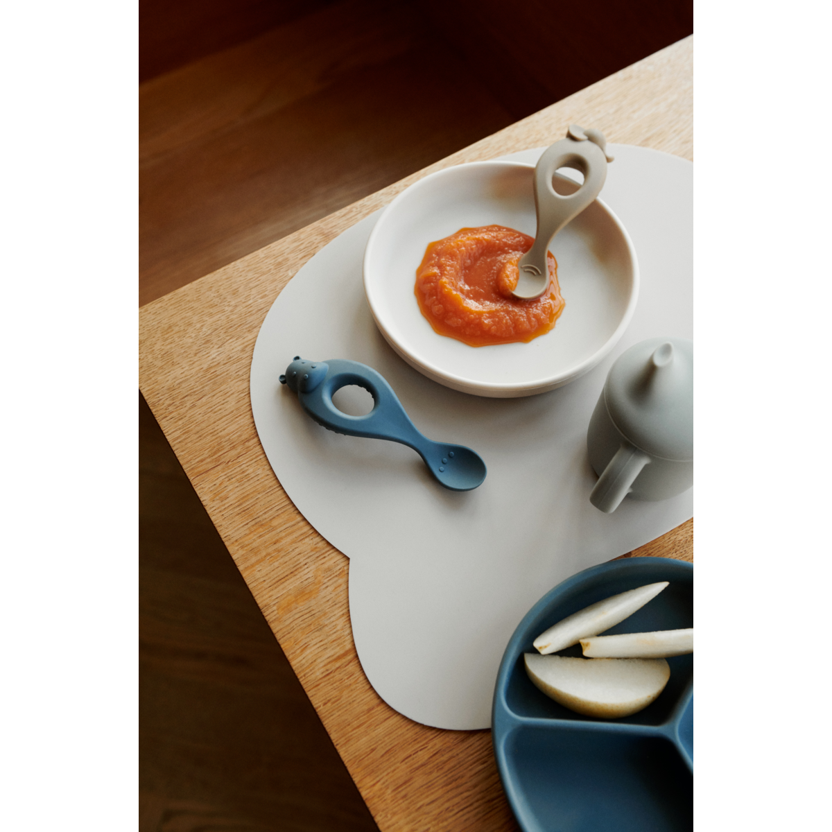 LIEWOOD Stacy Skridsikker Tallerken 2-Pak - Sea blue / Whale blue - Tallerken