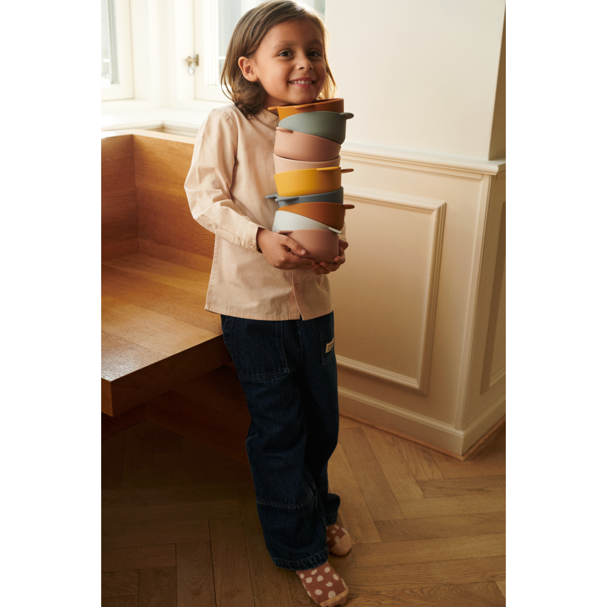 LIEWOOD Iggy skåle i silikone 4-pak - Rose mix - Skål