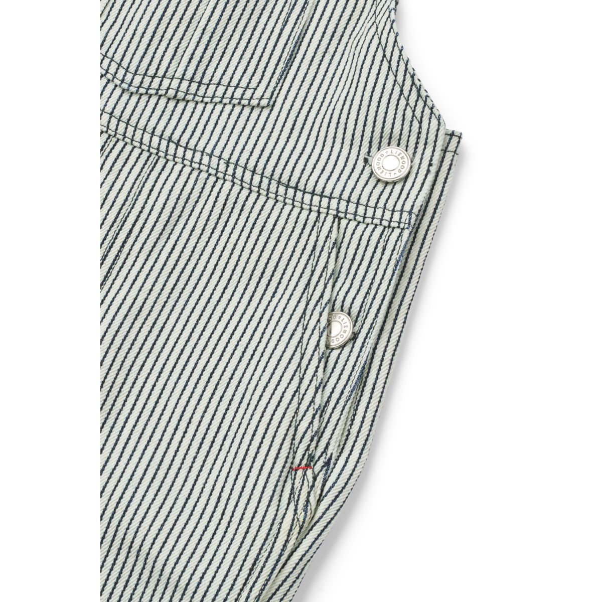 Liewood Delani Striped Denim Dungarees - Classic navy / Creme de la creme - DUNGAREE