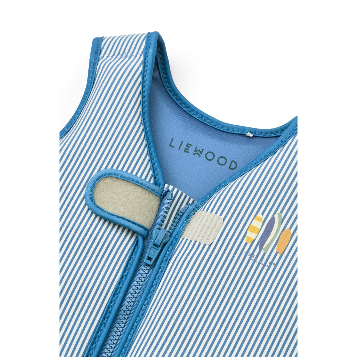 DOVE Badevest i bæk-og-bølge - Y/D stripe Riverside / Creme de la creme