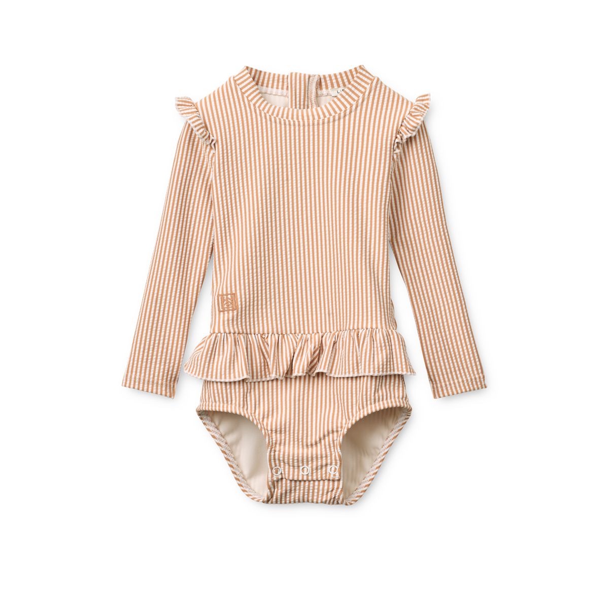 Liewood Sille Seersucker Baby Swimsuit - Y/D stripe Pale tuscany / Creme de la creme - SWIMSUIT