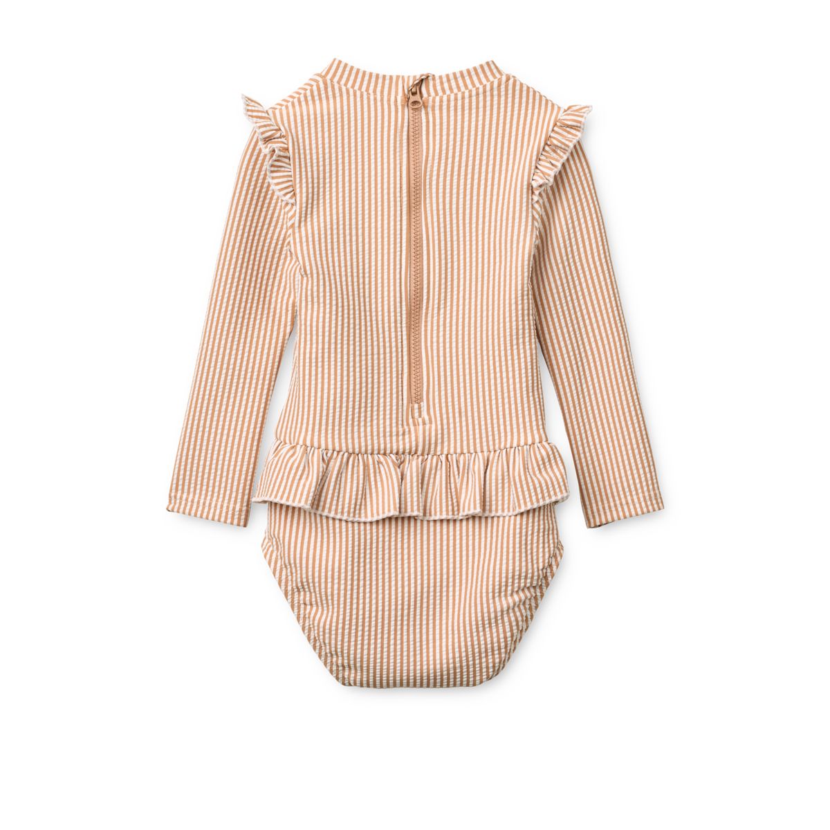 Liewood Sille Seersucker Baby Swimsuit - Y/D stripe Pale tuscany / Creme de la creme - SWIMSUIT