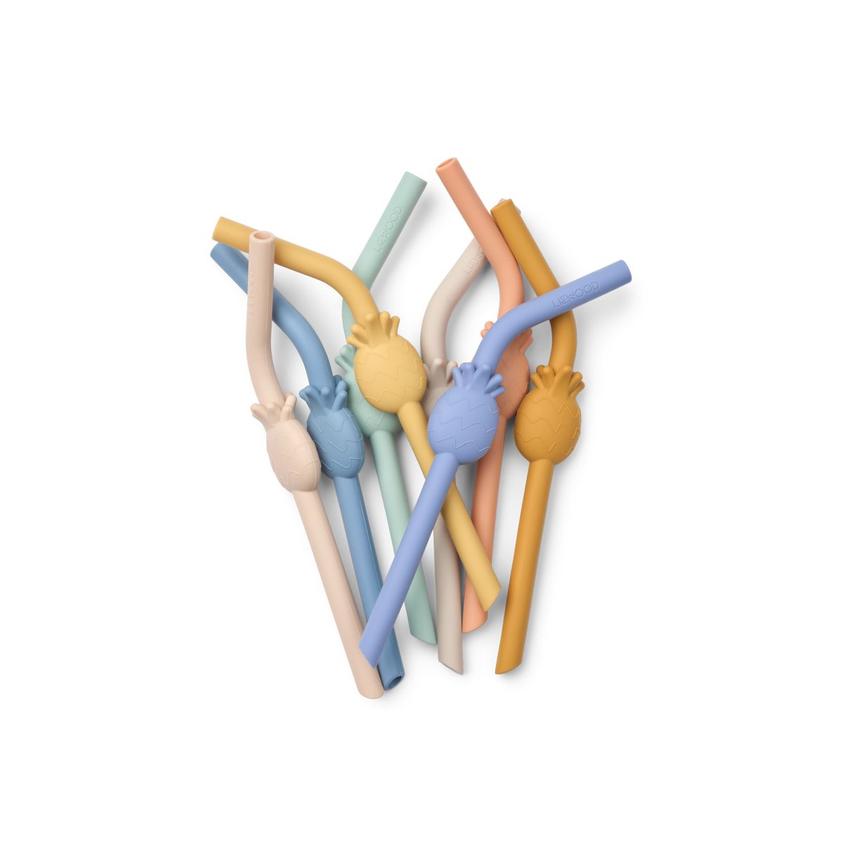 Liewood Carlson pineapple straws 8-pack - Sandy multi mix - STRAW