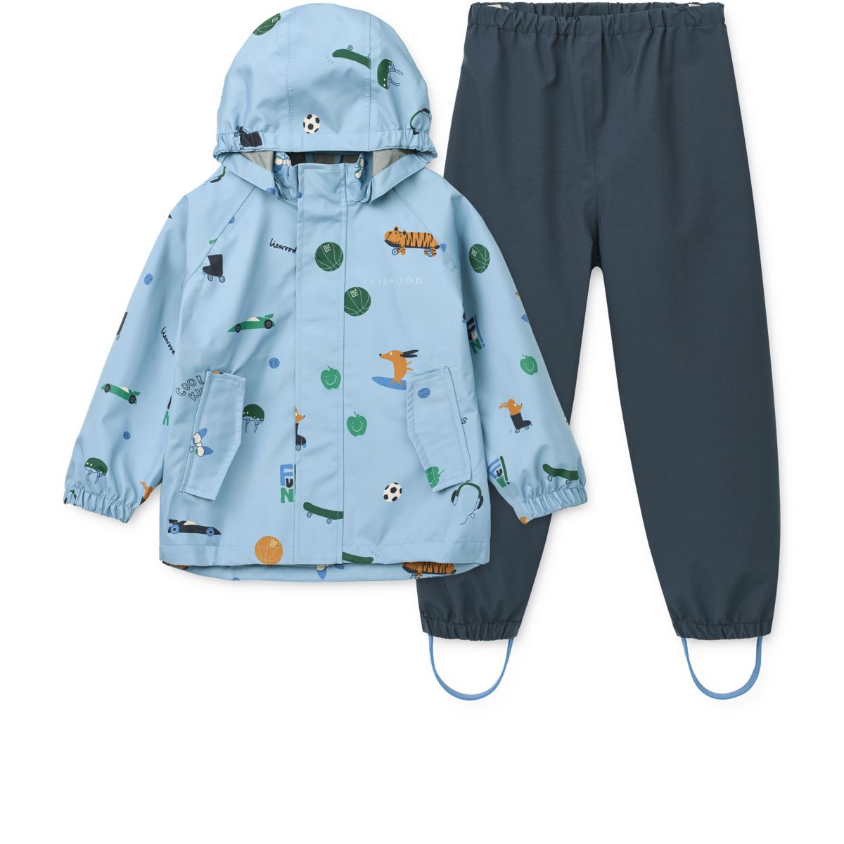 LIEWOOD Pedia Regntøjssæt - Fun / Beach blue - Sæt