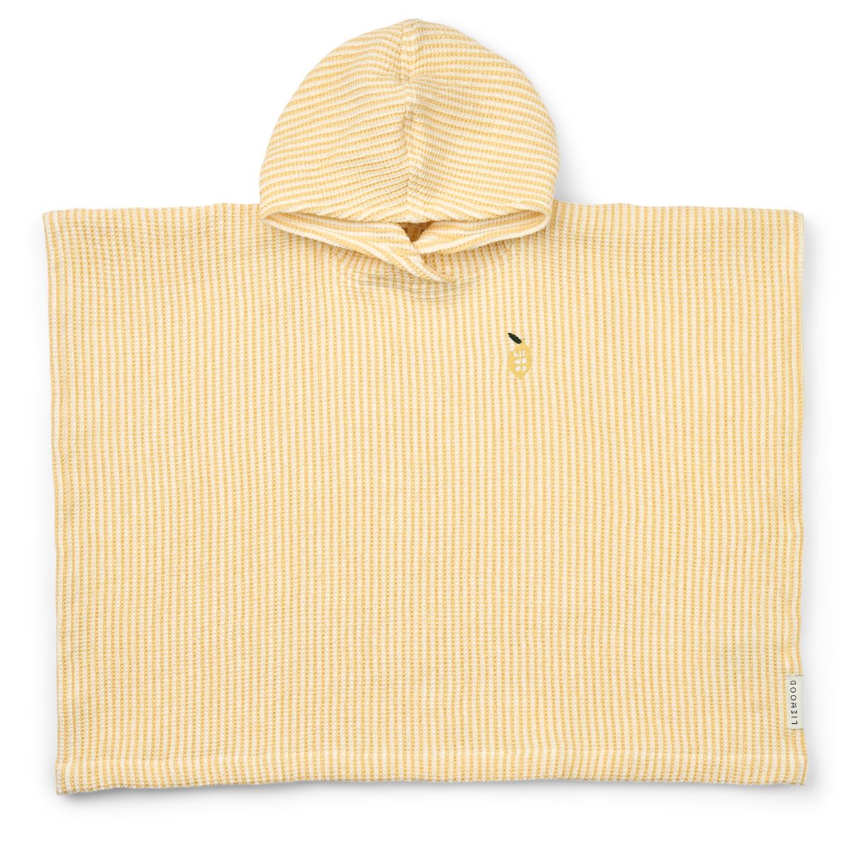 Paco Håndklædeponcho med broderi - Lemon yellow / creme de la creme