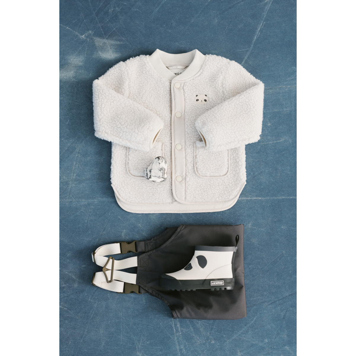 LIEWOOD TEKLA Kort Panda Gummistøvler - Sandy / Dark grey - Gummistøvler
