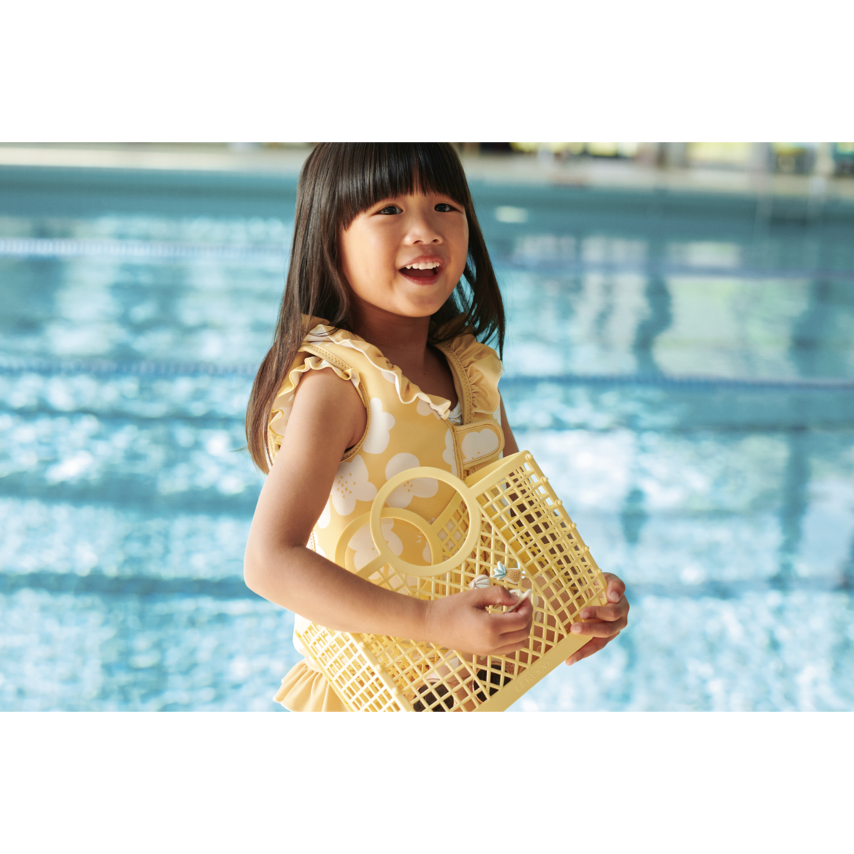 Liewood Dove Swim Vest with Frills - Flower / Lemon yellow - SWIM VEST