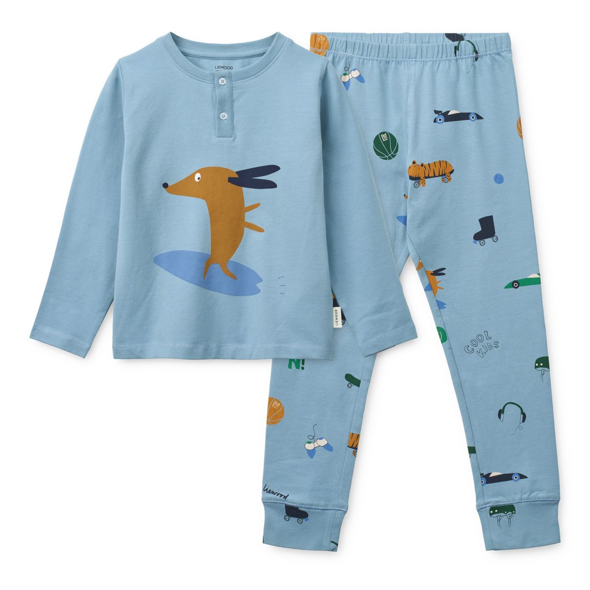 LIEWOOD WILHELM Pyjamas Med Print - Dog / fun / beach blue / mix - Pyjamassæt