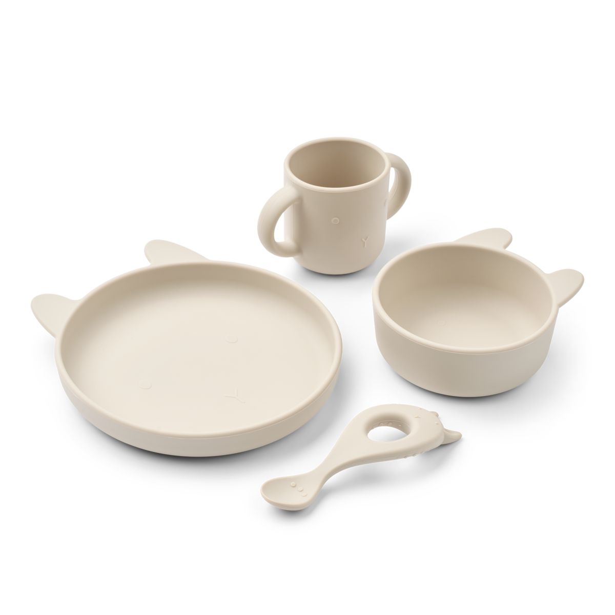 Vivi spisestel i silikone 4-pak baby - Rabbit sandy