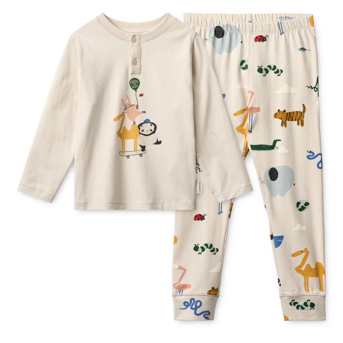 Liewood Wilhelm Printed Pyjamas Set - Around the world / Sandy - PYJAMAS SET