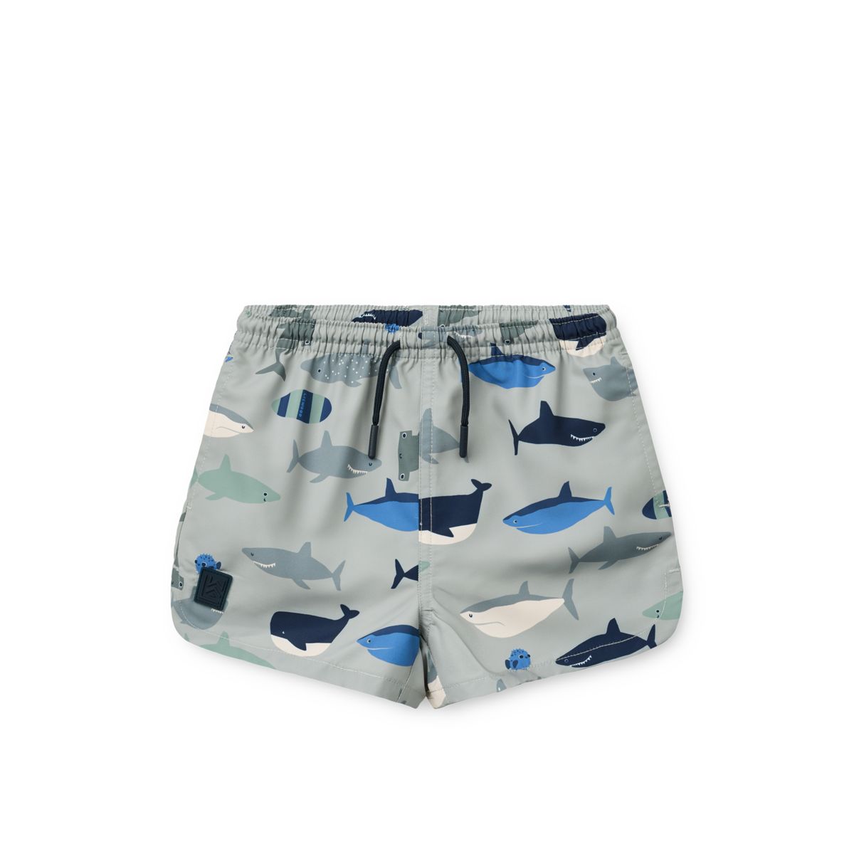 Aiden Badebukser med print - Shark / Dove blue