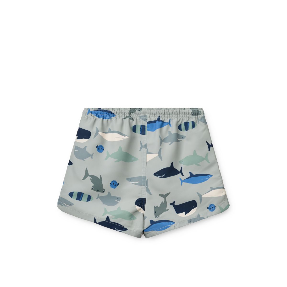 Aiden Badebukser med print - Shark / Dove blue