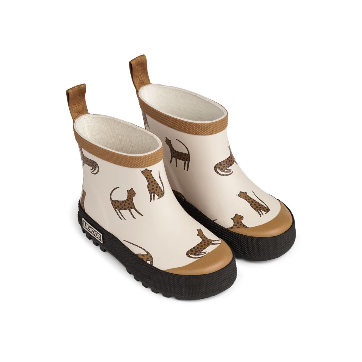 LIEWOOD Tekla kort regnstøvle med print - Leopard / Sandy - Gummistøvler